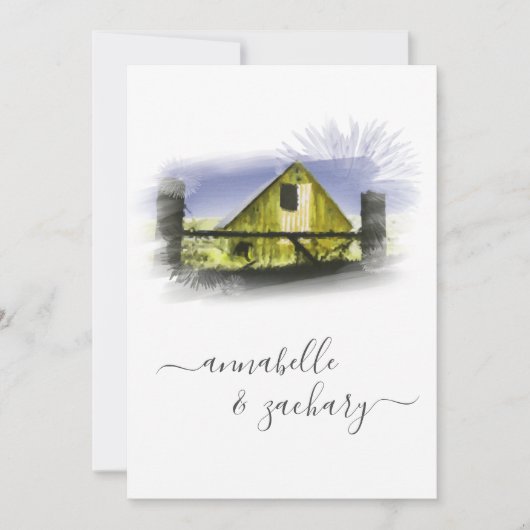 *~* Schuur Amerikaanse vlag RSVP QR AR19 bruiloft Kaart (Voorkant)