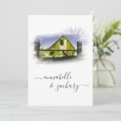 *~* Schuur Amerikaanse vlag RSVP QR AR19 bruiloft Kaart (Staand voorkant)