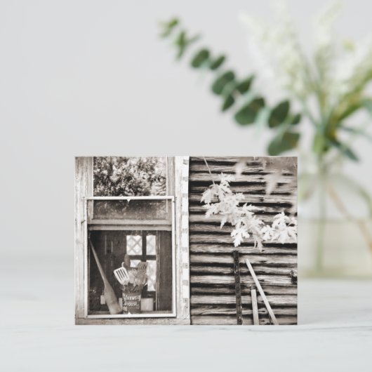 Schuur Antiek Boerderij Oude raam Briefkaart (Staand voorkant)