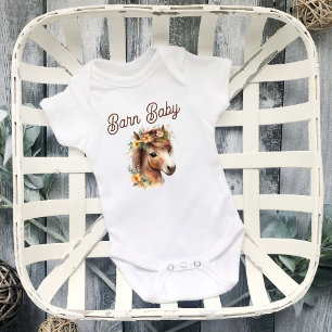 Schuur Baby Leuke Bloem Pony Ruitersport Romper