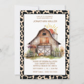  Schuur Boerderij Koe Verjaardagsfeestuitnodiging Kaart (Voorkant)