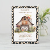  Schuur Boerderij Koe Verjaardagsfeestuitnodiging Kaart (Staand voorkant)