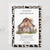 Schuur Boerderij Koe Verjaardagsfeestuitnodiging Kaart (Voorkant)