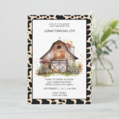  Schuur Boerderij Koe Verjaardagsfeestuitnodiging Kaart (Staand voorkant)