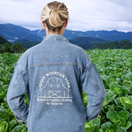 Schuur Boerderij Naam Slogan Business Denim Jacket