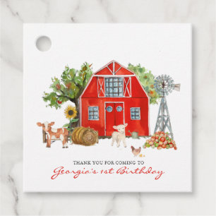 schuur Boerderij thema verjaardagsfeestje dank u Bedankjes Labels