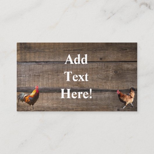 Schuur Boerderij Tractor Boerderij Truck Haan Visitekaartje (Achterkant)