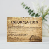 Schuur Bruiloft Informatie Kaart (Staand voorkant)