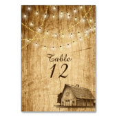 Schuur bruiloft tafel nummer voor een land bruilof kaart (Achterkant)