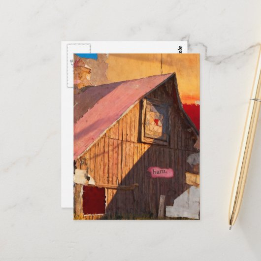 Schuur Collage Briefkaart (Voorkant / Achterkant in situ)