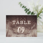 Schuur dakspanten met slingerlichten Tafel nummers Kaart (Staand voorkant)