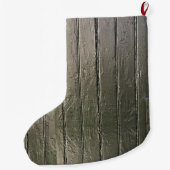 Schuur deur Vrolijk Kerstmis Holly Rustic Black Grote Kerstsok (Achterkant)
