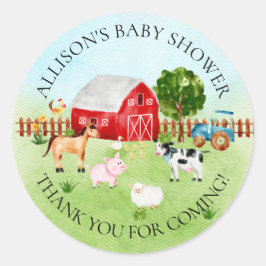 Schuur Dieren Baby shower Dank u Sticker