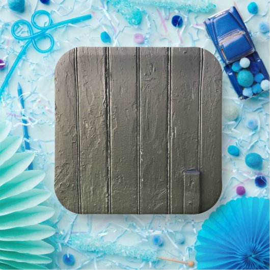 Schuur Door Rustieke Moderne Boerderij Zwart Chic Papieren Bordje (Feest)