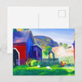 Schuur en kippen door George Wesley Bellows Briefkaart (Voorkant / Achterkant)