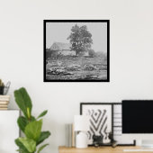 Schuur en paarden in Gettysburg 1863 Poster (Thuiskantoor)