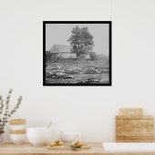 Schuur en paarden in Gettysburg 1863 Poster (Keuken)