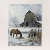 Schuur en paarden Jigsaw puzzel (Verticaal)