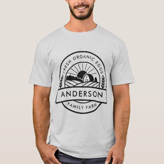 Schuur Familie Boerderij Boer Rond Decoratief T-shirt (Voorkant)