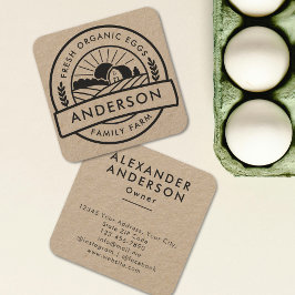 Schuur Familie Boerderij Boer Rond Decoratief Vierkante Visitekaartje