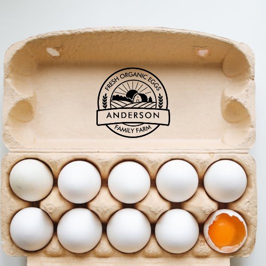 Schuur Familie Boerderij Boer Rond Decoratief Zelfinktende Stempel