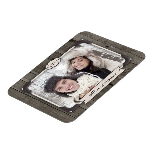 Schuur hout aangepaste foto flexi magneet (Linkerzijde)