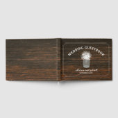 Schuur hout + Baby's Breath Jar Bruiloft Gastenboe Gastenboek (Volledig)