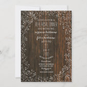 Schuur hout + Baby's Breath rustieke bruiloft repe Kaart (Voorkant)