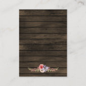 Schuur Hout Bloemen Rustieke bruiloft behuizing ka Informatiekaartje (Achterkant)