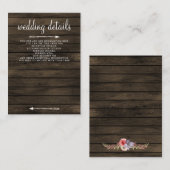 Schuur Hout Bloemen Rustieke bruiloft behuizing ka Informatiekaartje (Voorkant / Achterkant)