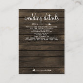 Schuur Hout Bloemen Rustieke bruiloft behuizing ka Informatiekaartje (Voorkant)