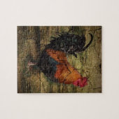 Schuur Hout Boerderij Kip Frans land haan Legpuzzel (Horizontaal)