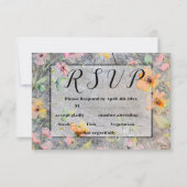 Schuur-hout botanisch roze sinaasappel wilde bloem RSVP kaartje (Voorkant)