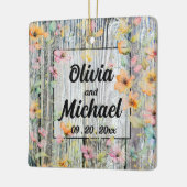 Schuur-hout botanische wilde bloemen keramisch ornament (Links)