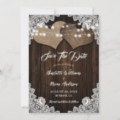 Schuur Hout Burlap Hart Bloemen Kant Country Weddi Save The Date (Voorkant)