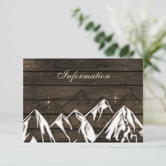 Schuur hout Camping Bergen bruiloft details kaart (Staand voorkant)