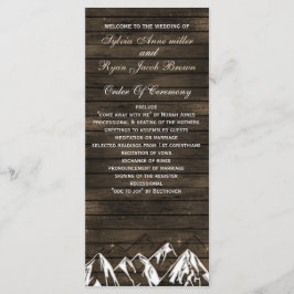 Schuur hout Camping Rustieke Bergen bruiloft progr Programmakaart