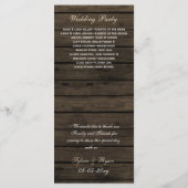 Schuur hout Camping Rustieke Bergen bruiloft progr Programmakaart (Achterkant)