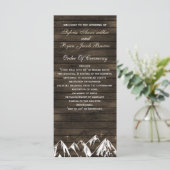 Schuur hout Camping Rustieke Bergen bruiloft progr Programmakaart (Staand voorkant)