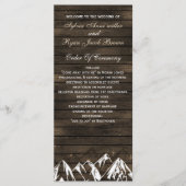 Schuur hout Camping Rustieke Bergen bruiloft progr Programmakaart (Voorkant)