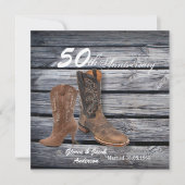 schuur hout cowboy western 50ste huwelijksverjaard kaart (Voorkant)