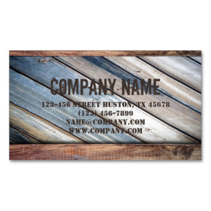 schuur hout cowboy western land visitekaartje magneet