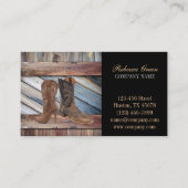  schuur hout cowboylaarzen westerne mode visitekaartje (Voorkant)