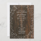 Schuur hout en baby's adem rustieke schuur bruilof kaart (Voorkant)