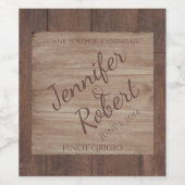 Schuur hout en berk land bruiloft wijn label wijn etiket (Enkel label)