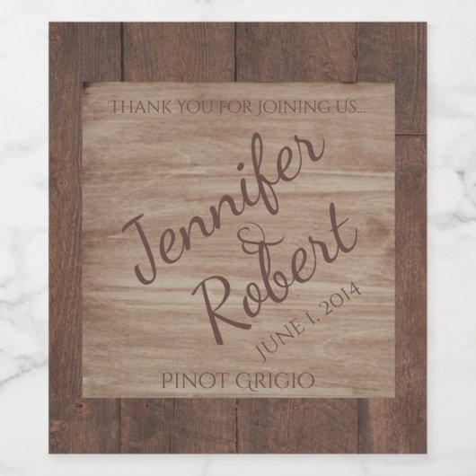 Schuur hout en berk land bruiloft wijn label wijn etiket (Enkel label)