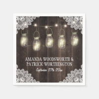 Schuur Hout En Kant Mason Jar Bruiloft Servetten