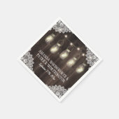 Schuur Hout En Kant Mason Jar Bruiloft Servetten (Hoek)