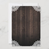 Schuur Hout en Kant Mason Jar Bruiloft uitnodiging (Achterkant)