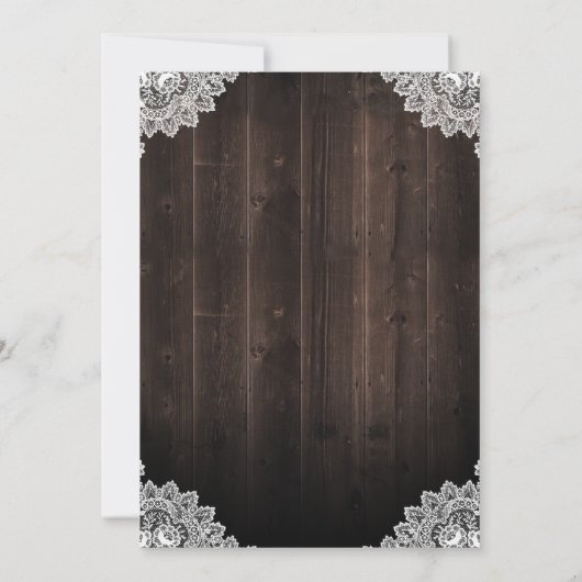 Schuur Hout en Kant Mason Jar Bruiloft uitnodiging (Achterkant)